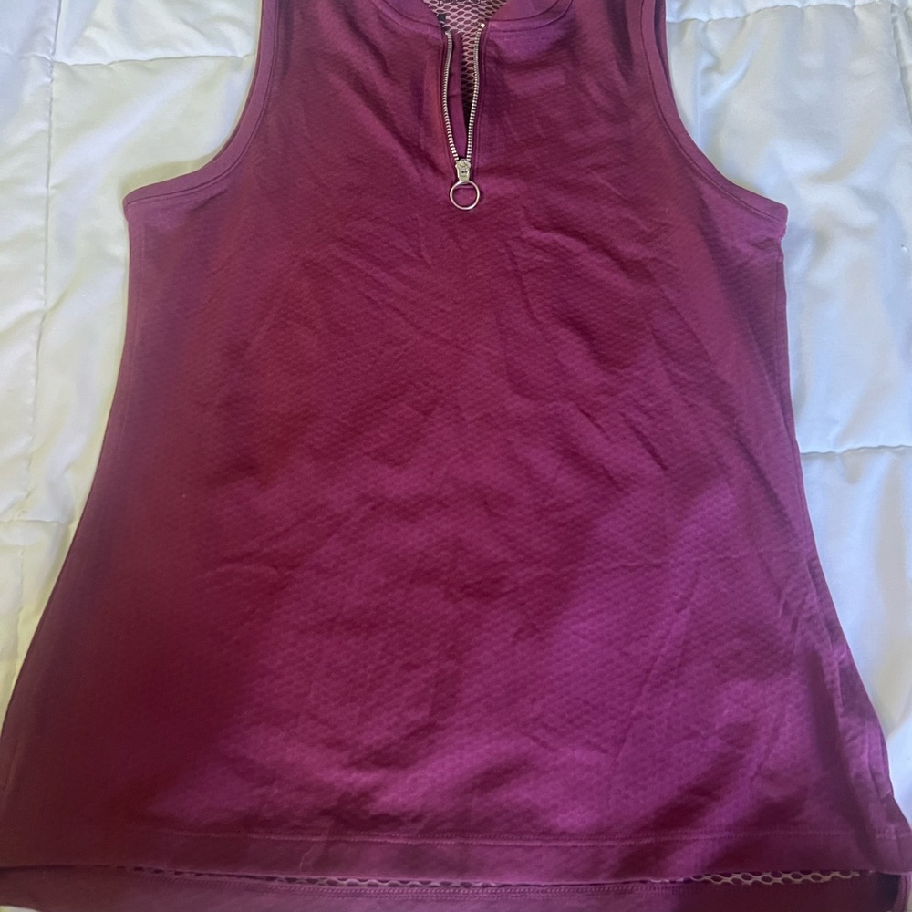 Nike Plum Sleeveless Top with Front Zipper